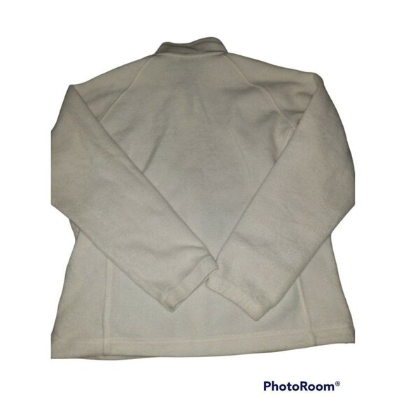 COLUMBIA Women's Fleece Jacket Full Zip Ivory With Breat Cancer Ribbon Large - Picture 2 of 7